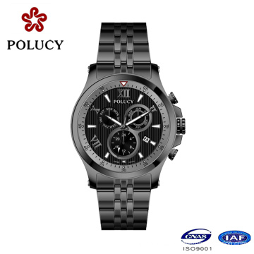 Polucy Chronograph Black Color Men Relojes Deportivos